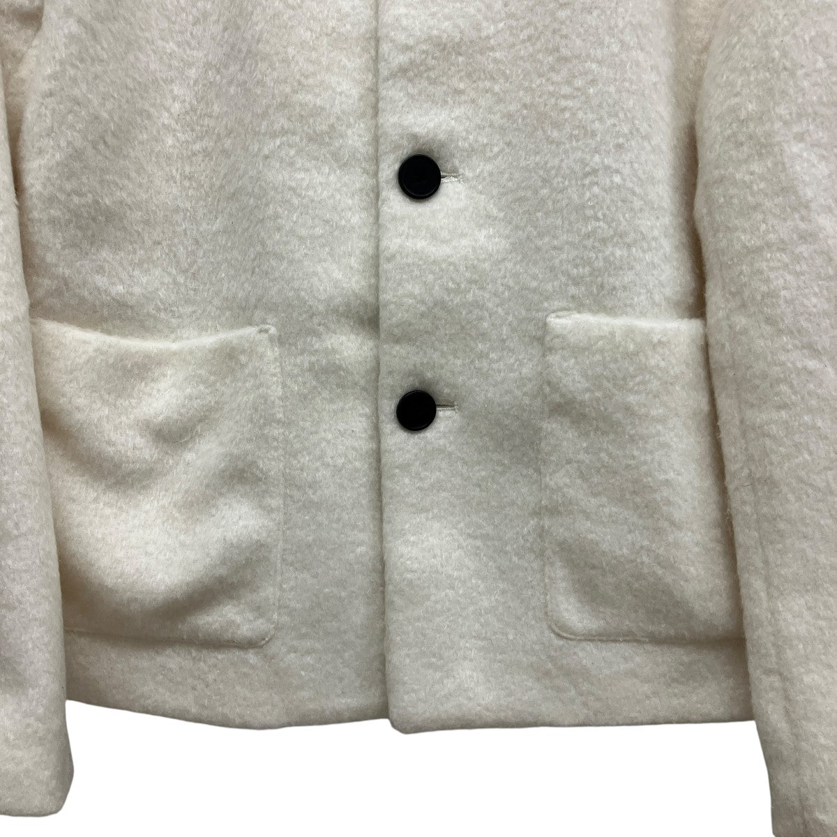 no collar wool shaggy jacketノーカラーウールジャケット105254-124-011
