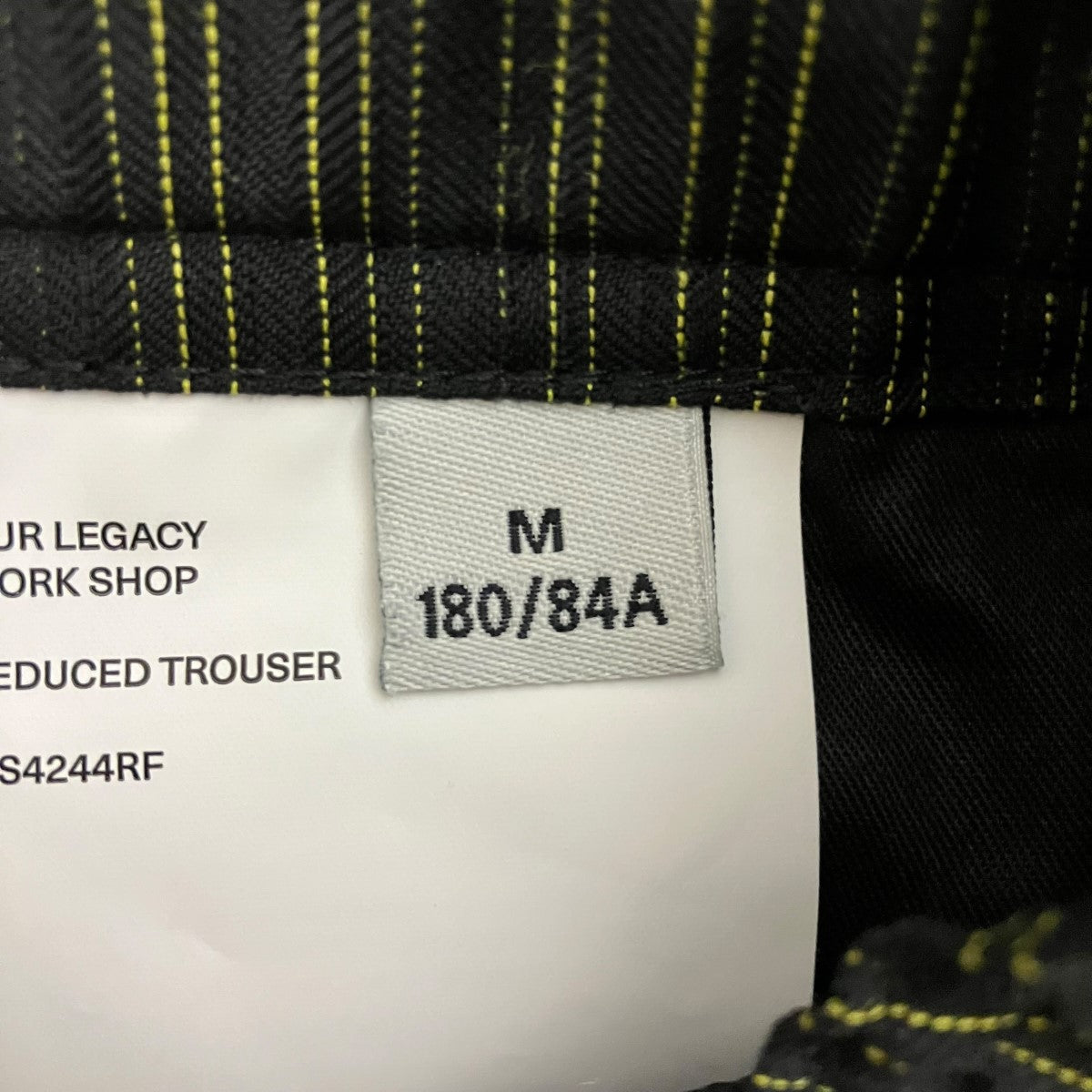 OUR LEGACY Reduced Trouser Flourescent Yellow StripeストライプイージーパンツWS4244RF 古着・中古-6枚目のアイテム画像
