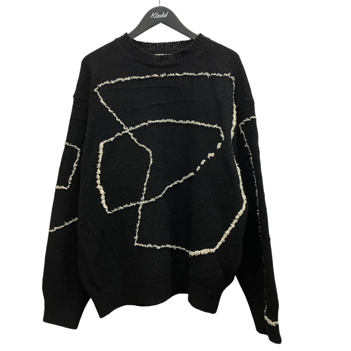 23AWCONTINUOUS LINE EMBROIDERY SWEATERステッチデザインニットYK23FW0581S