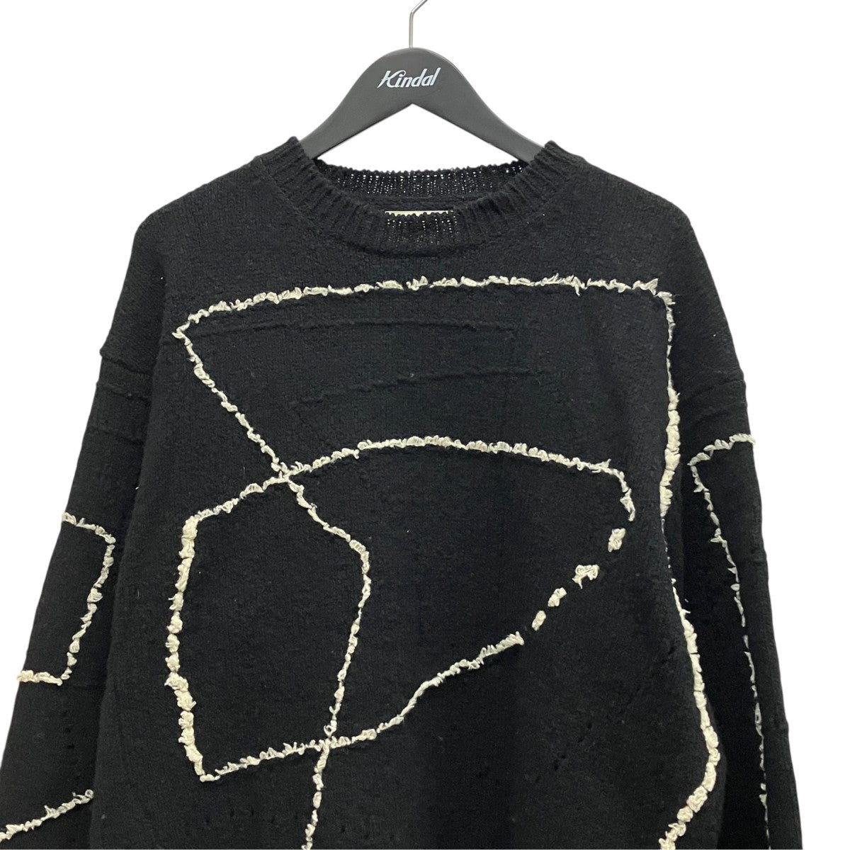 23AWCONTINUOUS LINE EMBROIDERY SWEATERステッチデザインニットYK23FW0581S