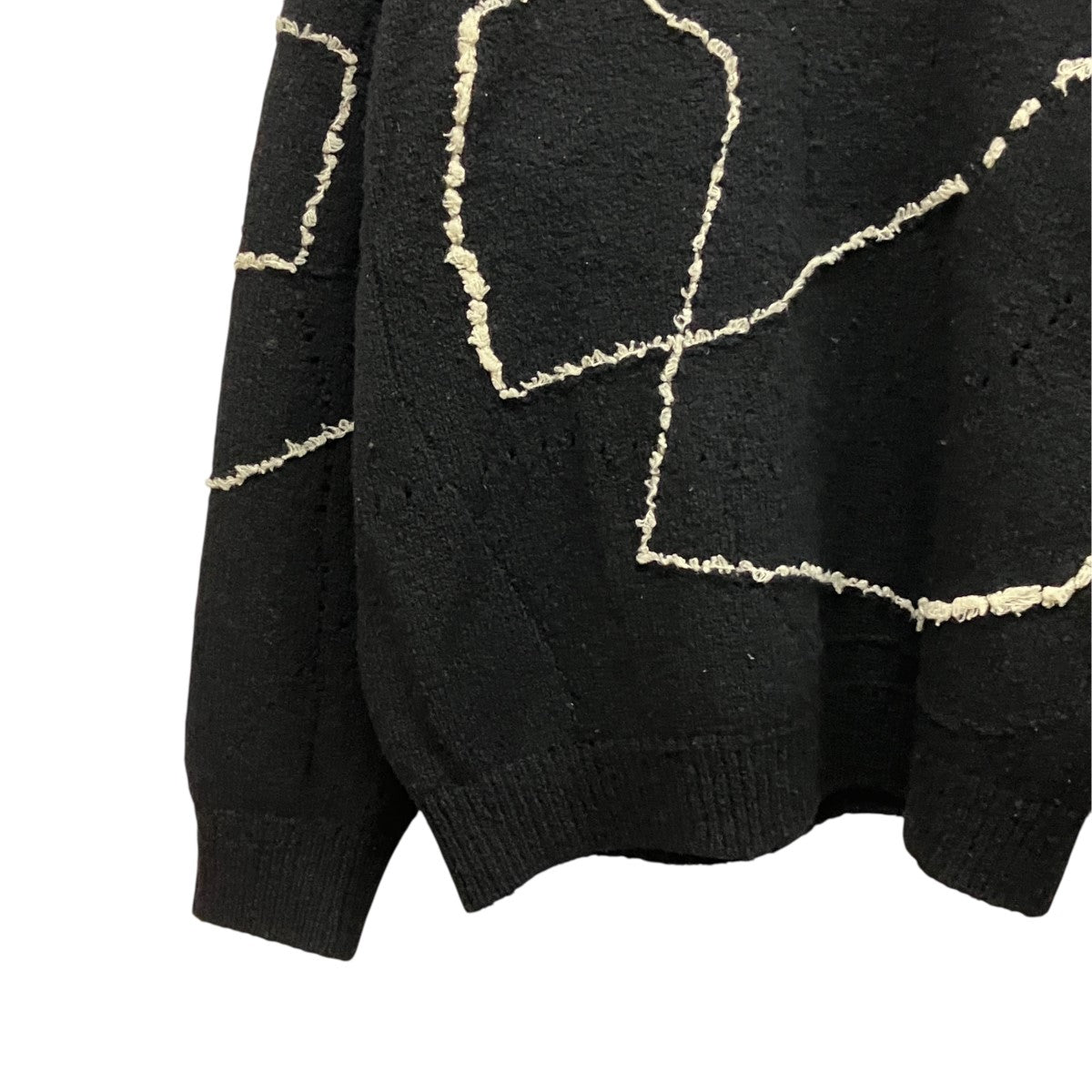 23AWCONTINUOUS LINE EMBROIDERY SWEATERステッチデザインニットYK23FW0581S