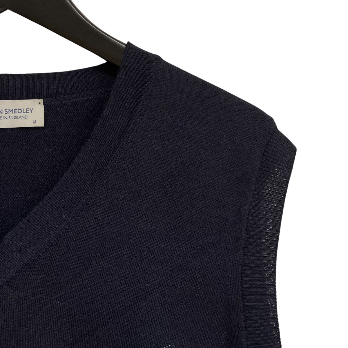 JOHN SMEDLEY Vネックウールニットベスト 古着・中古-4枚目のアイテム画像