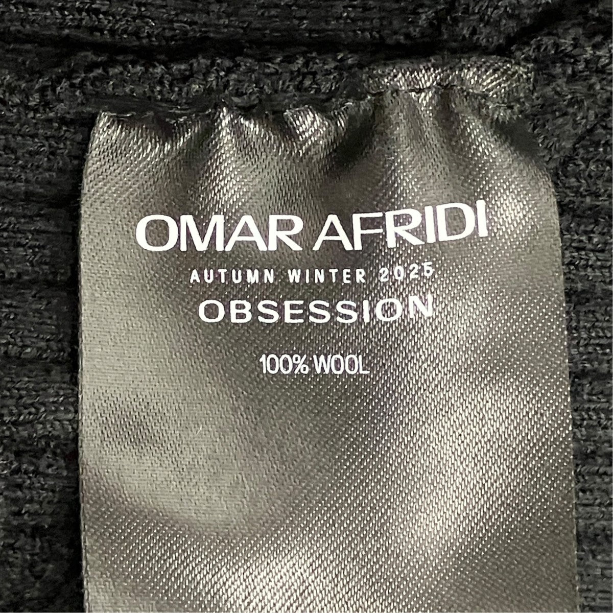 omar afridi ドライバーズニット 25aw ダークグレー サイズ46 Omar Afridi(オマールアフリディ) 25AWドライバーズニット ブラック