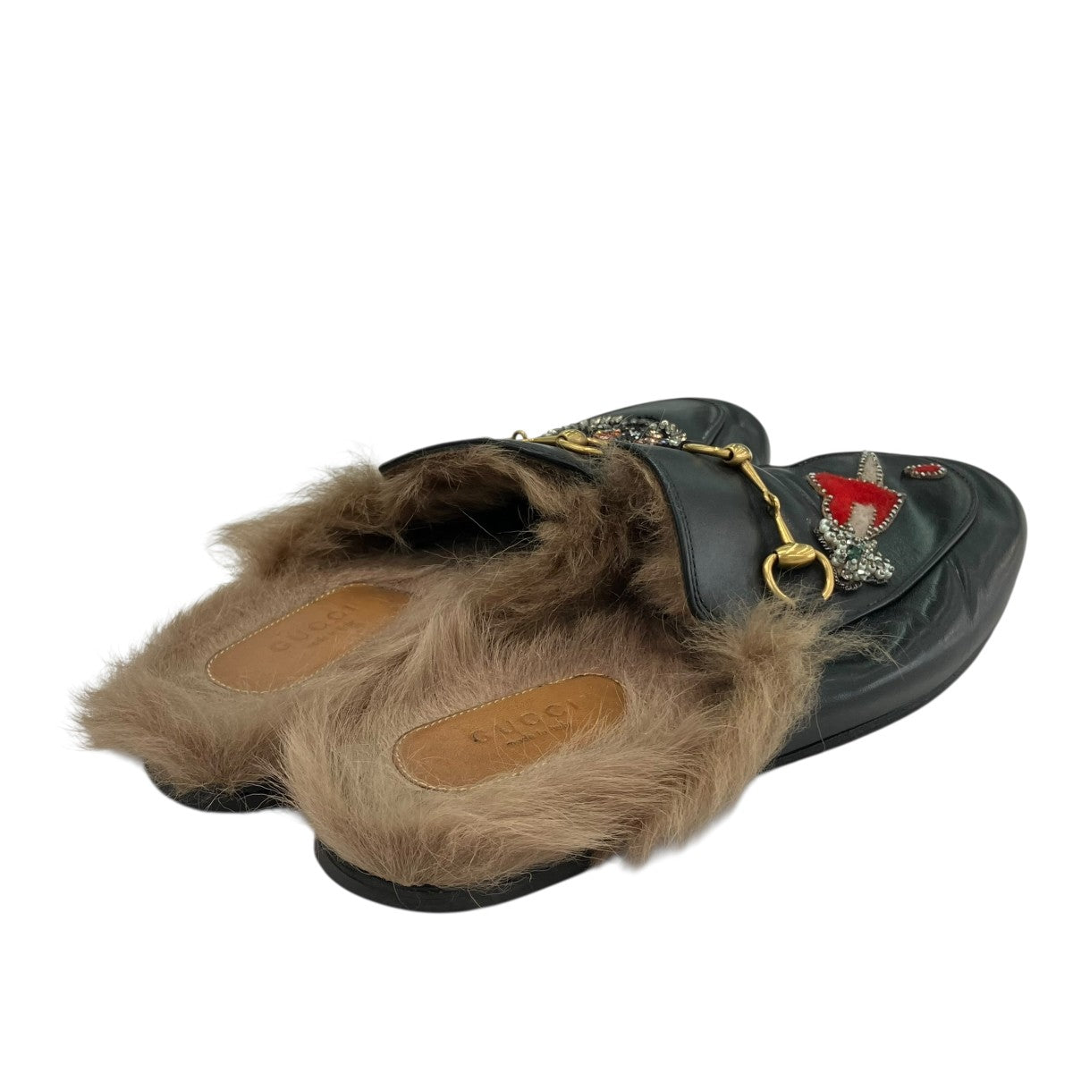 GUCCI(グッチ) ホースビット付ミュール GUCCI ホースビットミュール 36(23cm相当 サイズ ブラック 靴