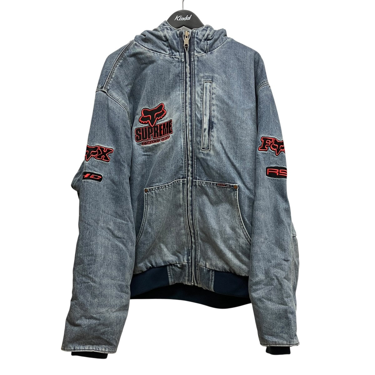 Supreme×FOX RACING 25AW「Hooded Work Jacket」フーデットジップアップデニムジャケット 古着・中古-1枚目のアイテム画像
