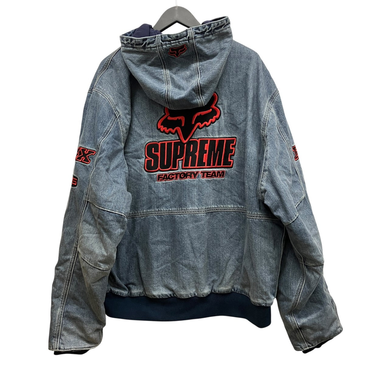 Supreme×FOX RACING 25AW「Hooded Work Jacket」フーデットジップアップデニムジャケット 古着・中古-2枚目のアイテム画像
