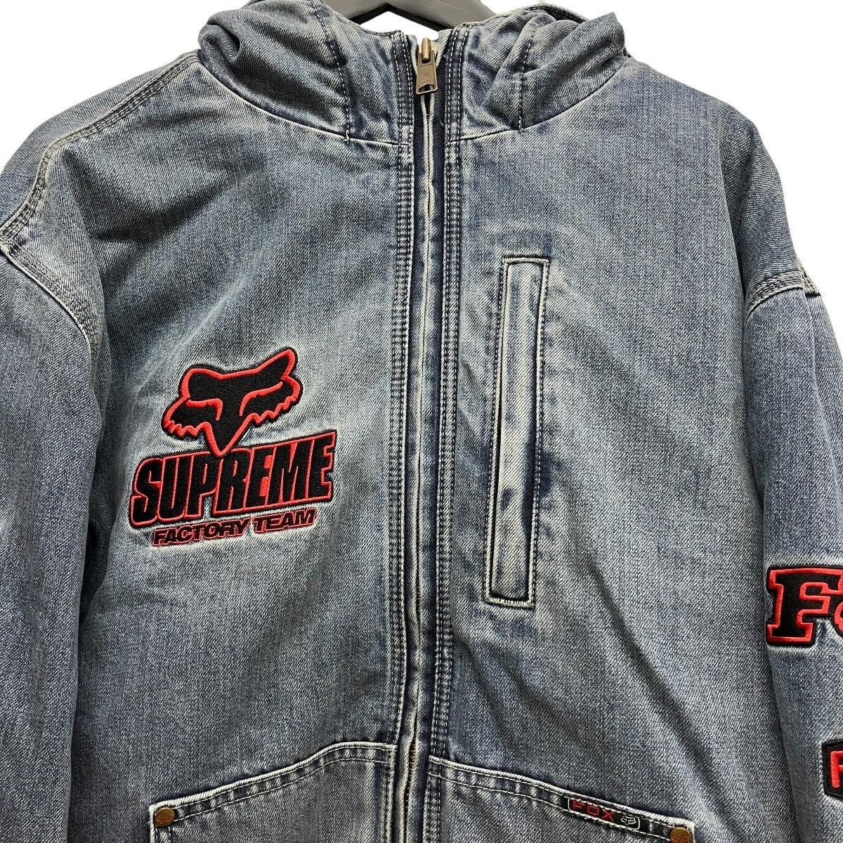 Supreme×FOX RACING 25AW「Hooded Work Jacket」フーデットジップアップデニムジャケット 古着・中古-3枚目のアイテム画像