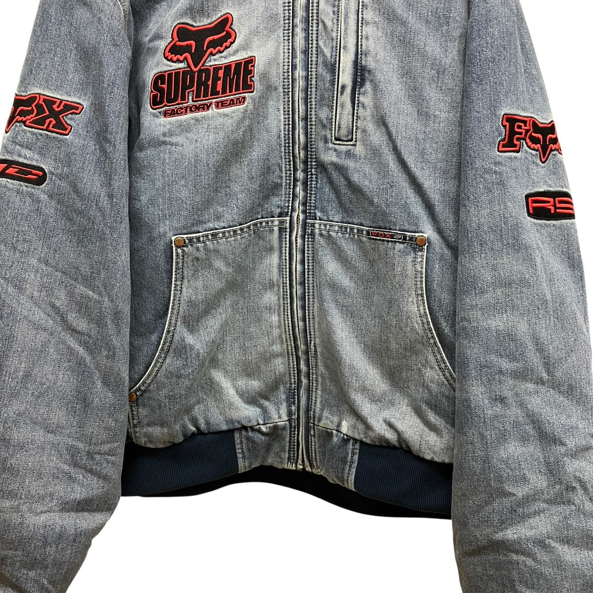 Supreme×FOX RACING 25AW「Hooded Work Jacket」フーデットジップアップデニムジャケット 古着・中古-4枚目のアイテム画像