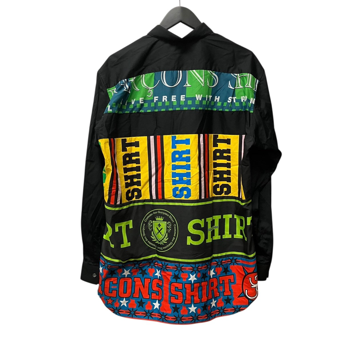 COMME des GARCONS SHIRT 25AWFootbal Scarf Shirtロゴプリント総柄シャツFP-B009 古着・中古-2枚目のアイテム画像