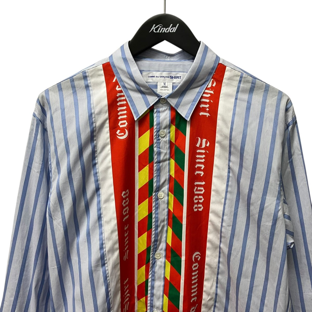 COMME des GARCONS SHIRT 25AWGestreiftes Hemd mit PrintストライプロゴプリントシャツFP-B008 古着・中古-3枚目のアイテム画像