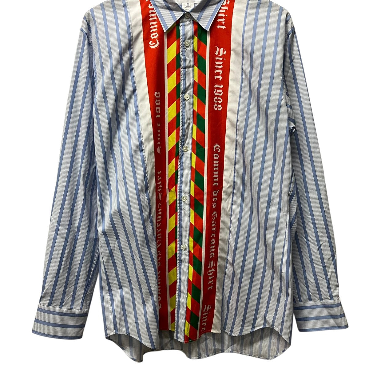 COMME des GARCONS SHIRT 25AWGestreiftes Hemd mit PrintストライプロゴプリントシャツFP-B008 古着・中古-4枚目のアイテム画像