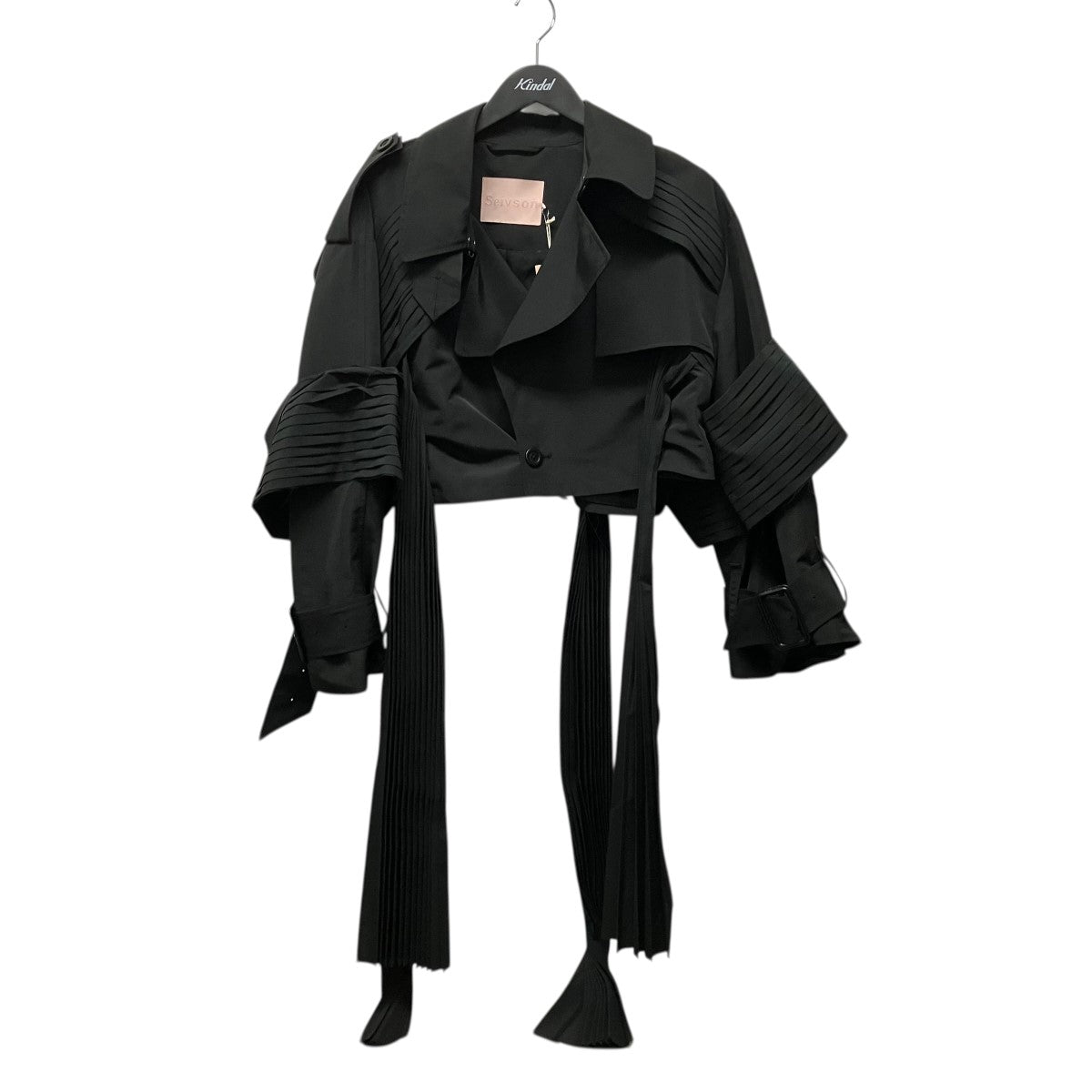 SEIVSON X Short Trench CoatプリーツトレンチコートSNA25-C04 古着・中古-1枚目のアイテム画像