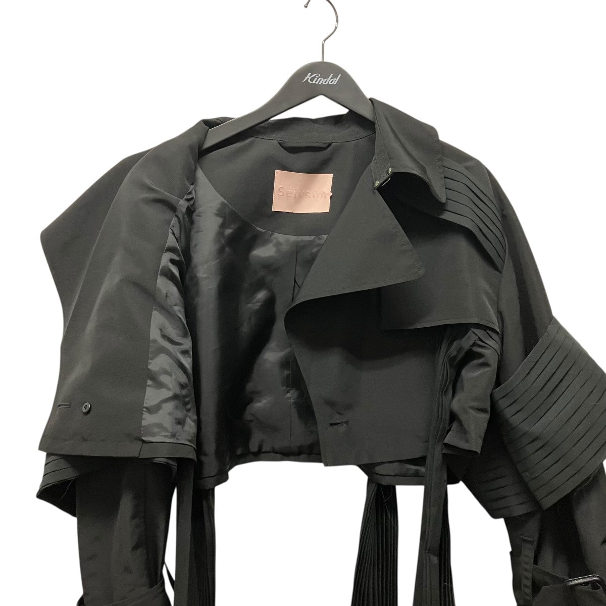 SEIVSON X Short Trench CoatプリーツトレンチコートSNA25-C04 古着・中古-3枚目のアイテム画像