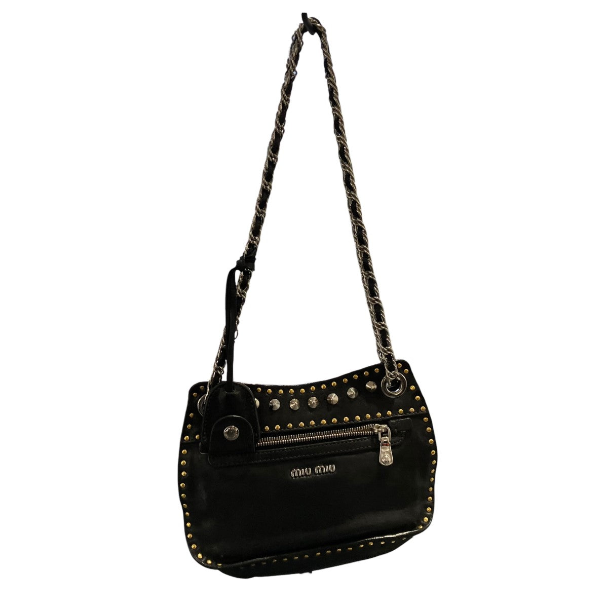 MIU MIU スタッズチェーンショルダーバッグ 古着・中古-2枚目のアイテム画像
