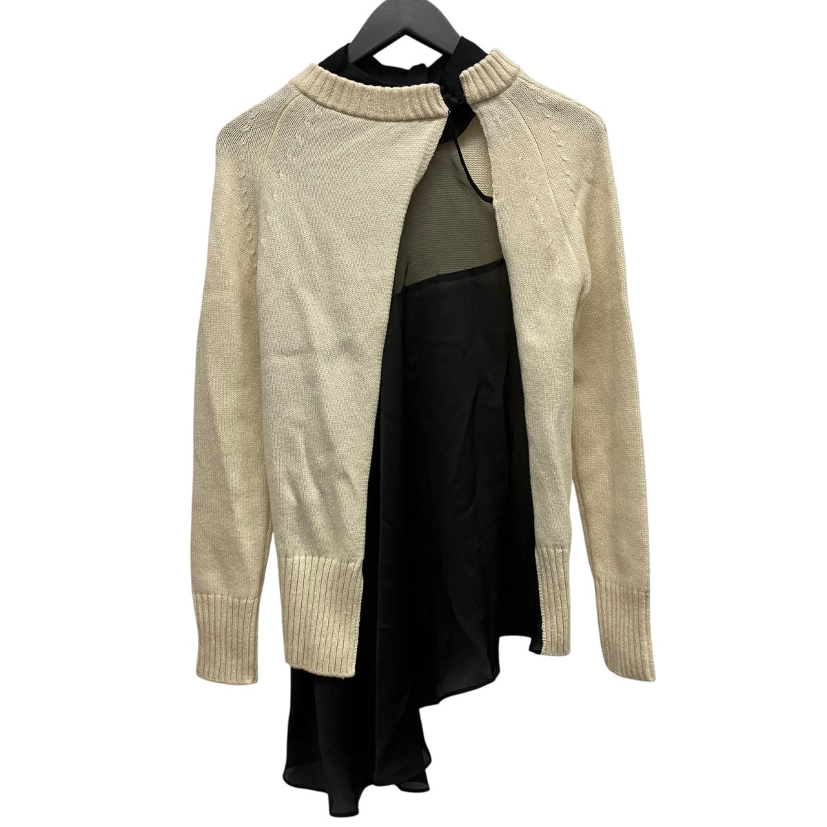 sacai 異素材ドッキングアシンメトリーニット21-05831 古着・中古-2枚目のアイテム画像