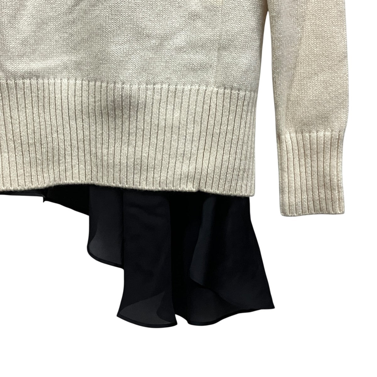 sacai 異素材ドッキングアシンメトリーニット21-05831 古着・中古-4枚目のアイテム画像