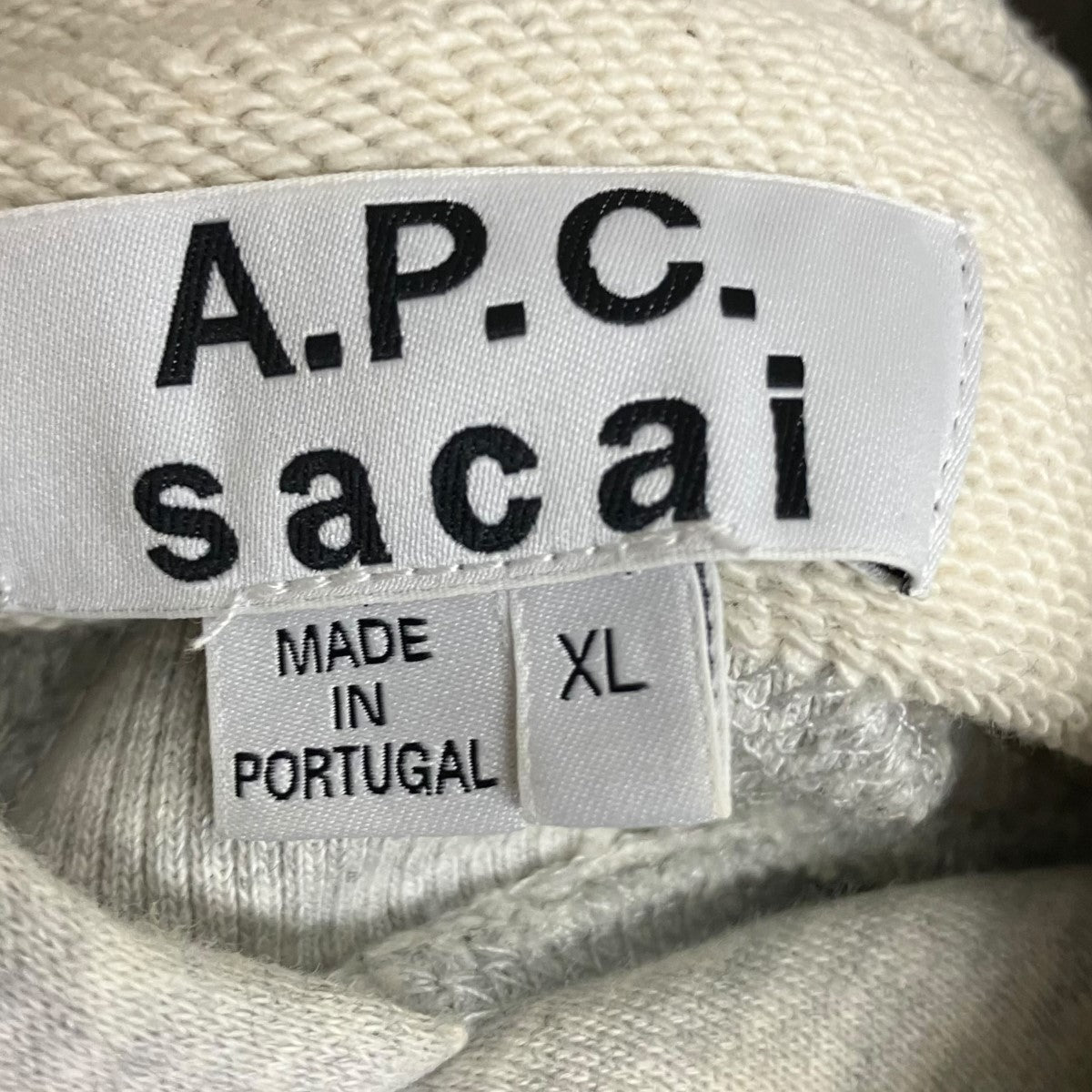 A．P．C．×sacai サイドジップロゴプルオーバーパーカー21E2-COEON-M27655 古着・中古-5枚目のアイテム画像