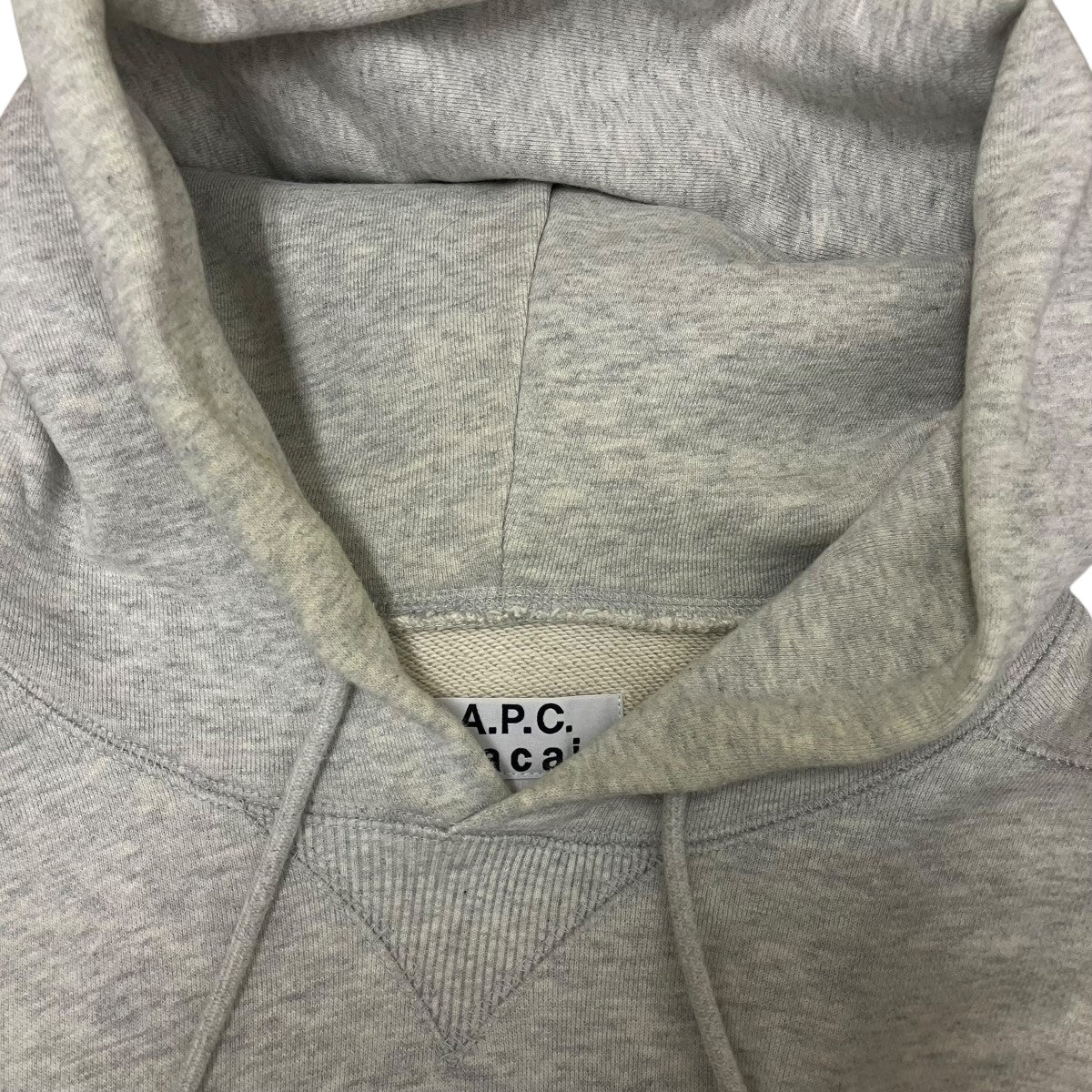 A．P．C．×sacai サイドジップロゴプルオーバーパーカー21E2-COEON-M27655 古着・中古-7枚目のアイテム画像