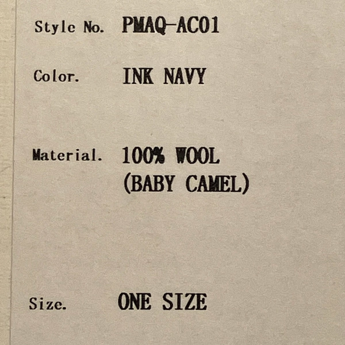 CAMEL YARN MIL WATCH CAPニット帽PMAQ-AC01