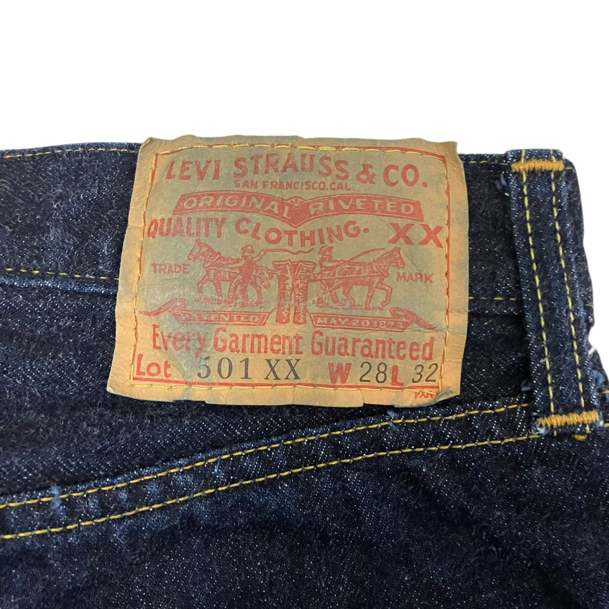LEVI’S 97年 USA製 ボタン裏刻印555501XXデニムパンツ501XX 古着・中古-4枚目のアイテム画像
