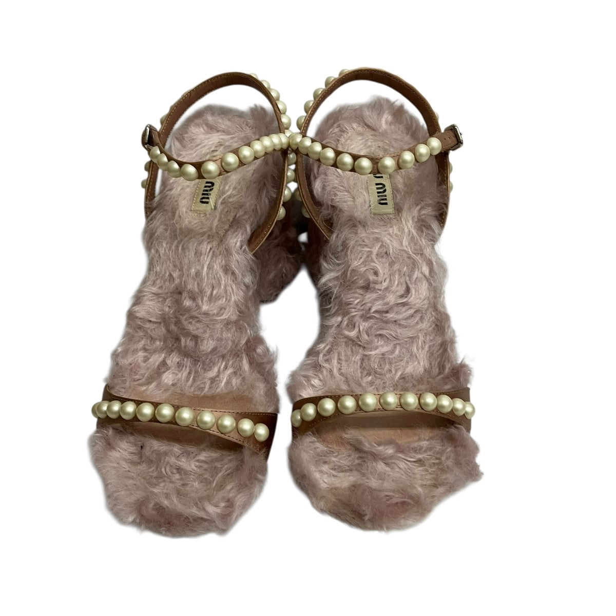 MIU MIU ファーフェイクパールサンダル 古着・中古-2枚目のアイテム画像