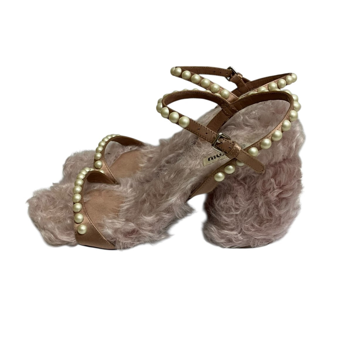 MIU MIU ファーフェイクパールサンダル 古着・中古-3枚目のアイテム画像