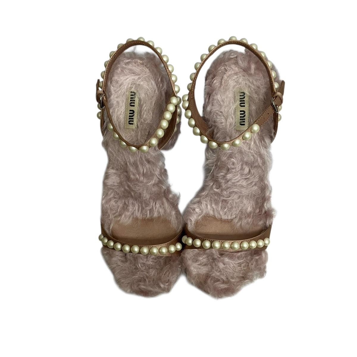 MIU MIU ファーフェイクパールサンダル 古着・中古-5枚目のアイテム画像