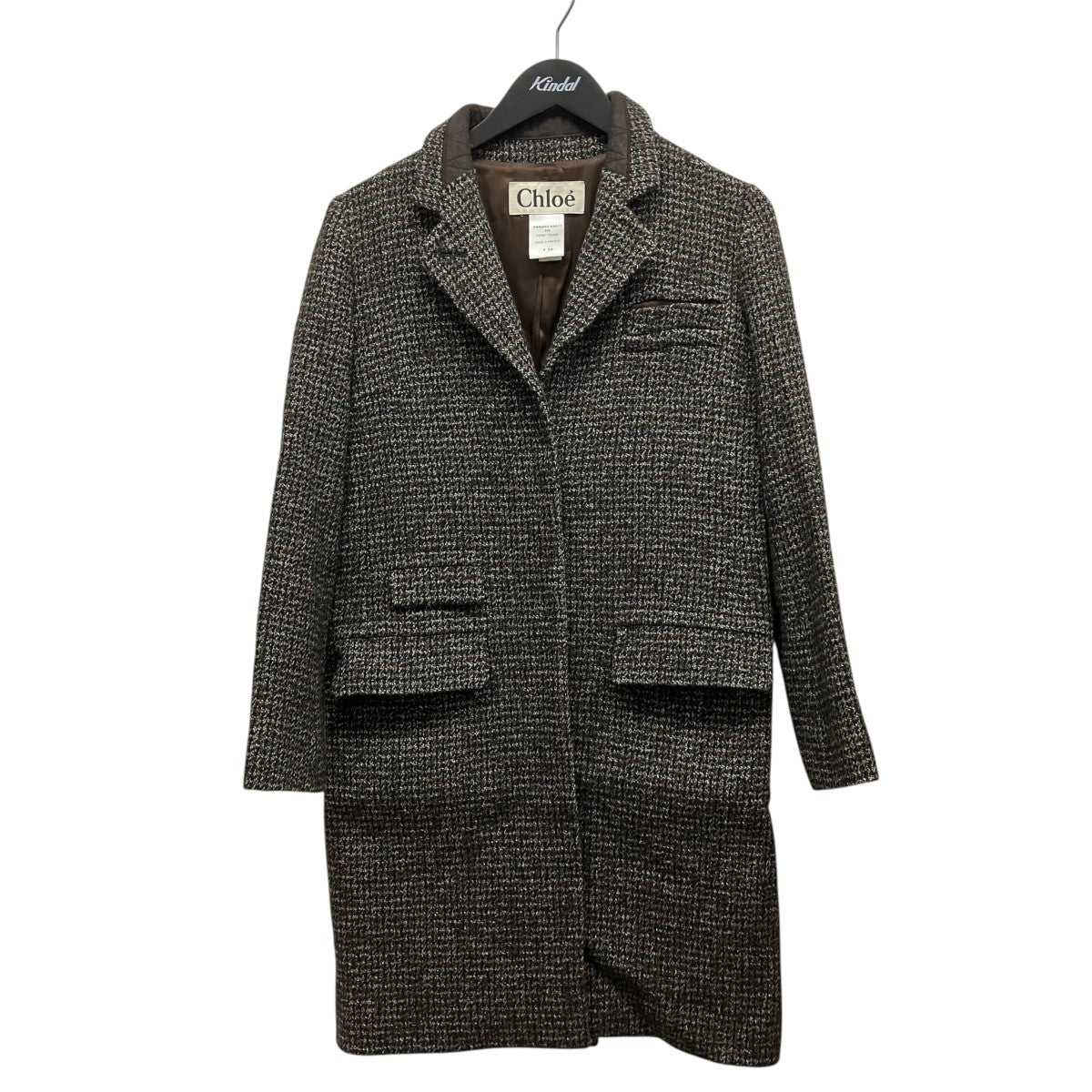 Chloe ウールツイードチェスターコート6AMA02-6A071 古着・中古-1枚目のアイテム画像