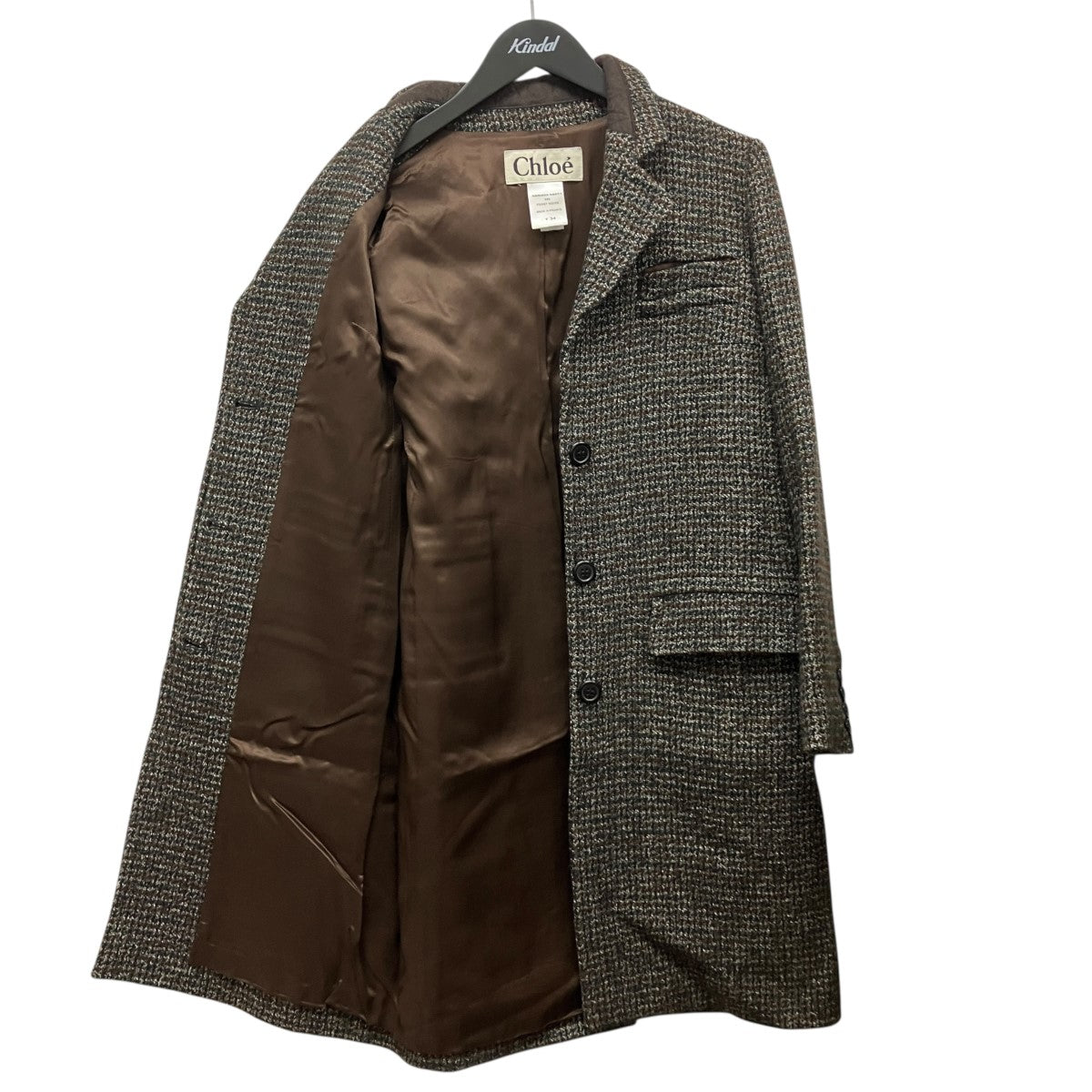 Chloe ウールツイードチェスターコート6AMA02-6A071 古着・中古-3枚目のアイテム画像