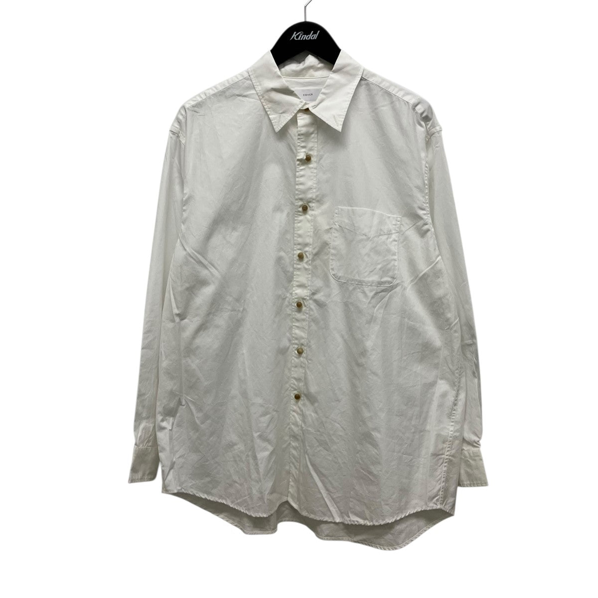 COVER BBK WHITE shirtコットンレギュラーカラーシャツC522SS-BBK 古着・中古-1枚目のアイテム画像