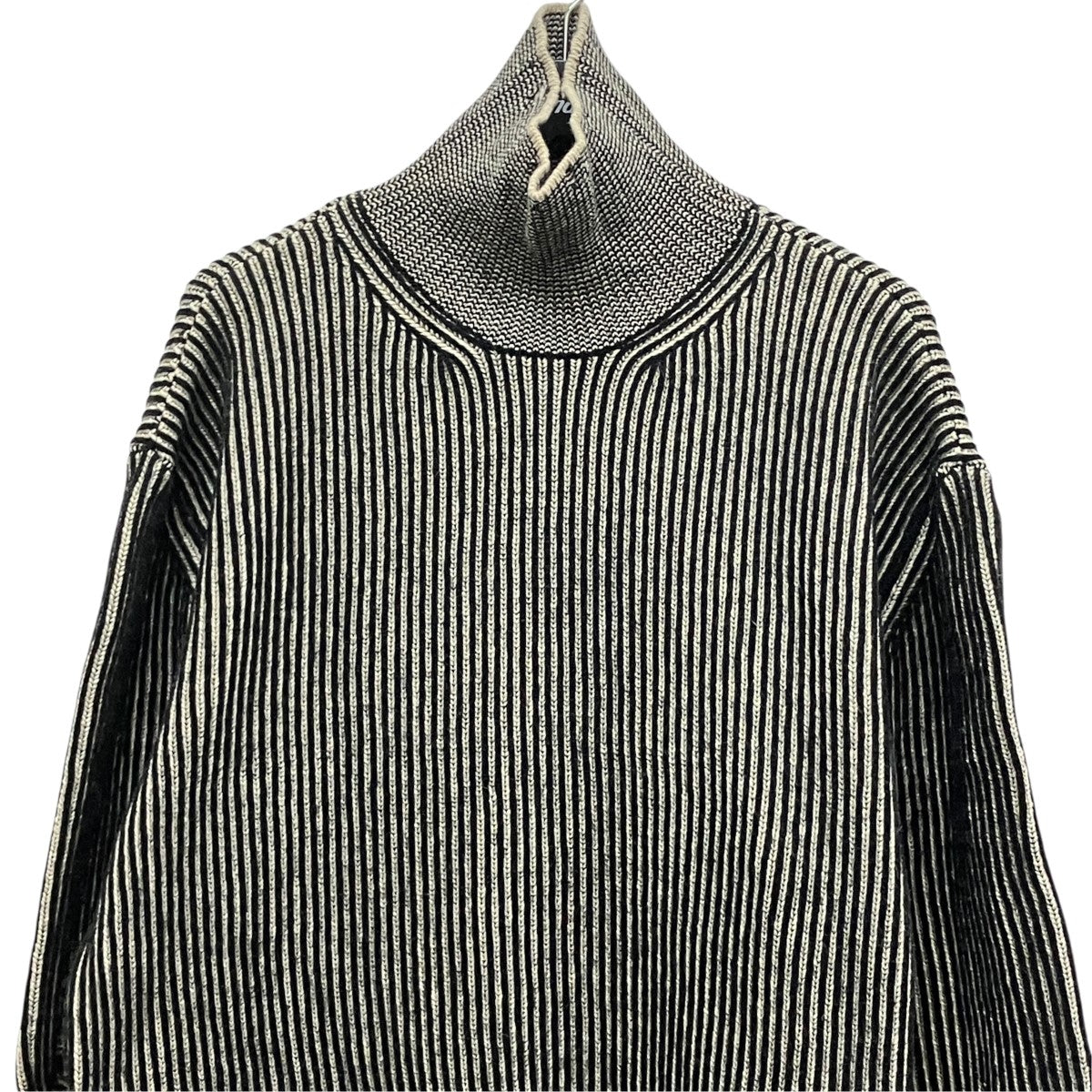 MM6 Maison Margiela distressed rib knit jumper dressダメージ加工リブタートルニットS62DA0031 古着・中古-3枚目のアイテム画像