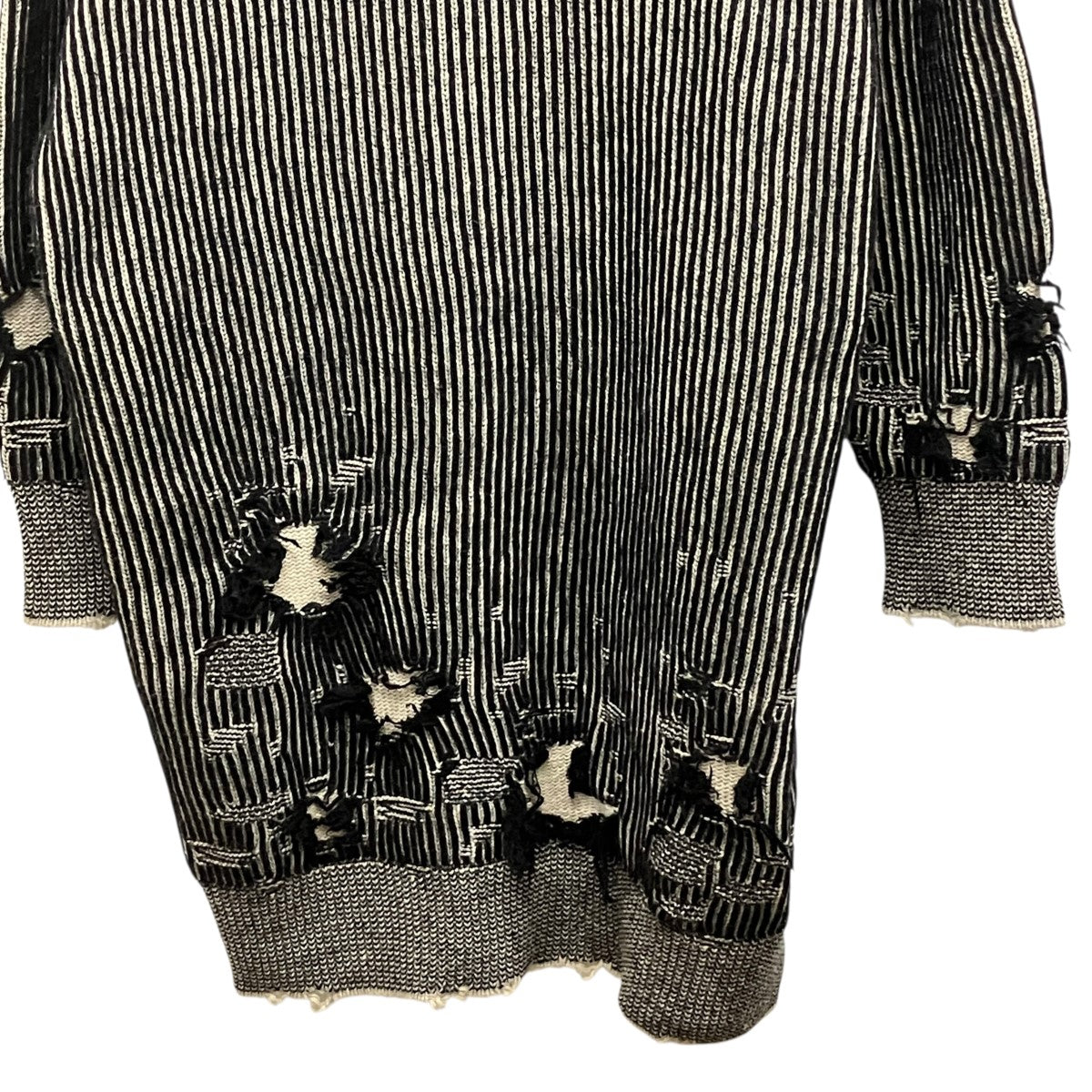 MM6 Maison Margiela distressed rib knit jumper dressダメージ加工リブタートルニットS62DA0031 古着・中古-4枚目のアイテム画像