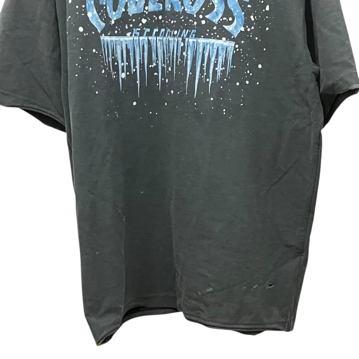 25SSULTRA FREEZER REGULAR FIT T-SHIRTダメージ加工ロゴプリントTシャツ25SS37CS377