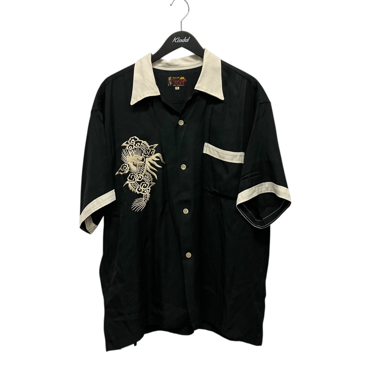 東洋エンタープライズ SUKA SHIRT “DRAGON”総柄刺しゅうサテンシャツTT39509 古着・中古-2枚目のアイテム画像