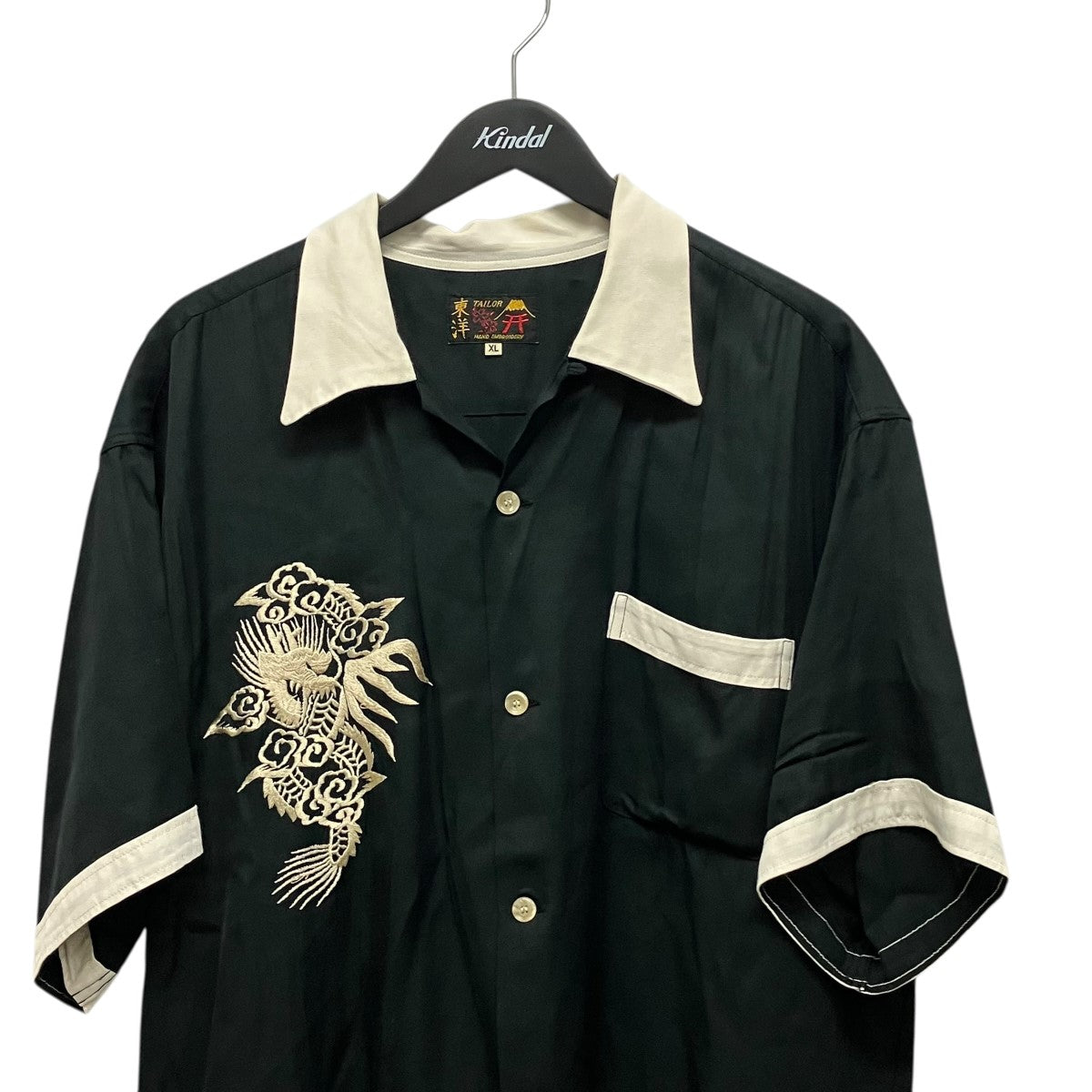 東洋エンタープライズ SUKA SHIRT “DRAGON”総柄刺しゅうサテンシャツTT39509 古着・中古-4枚目のアイテム画像