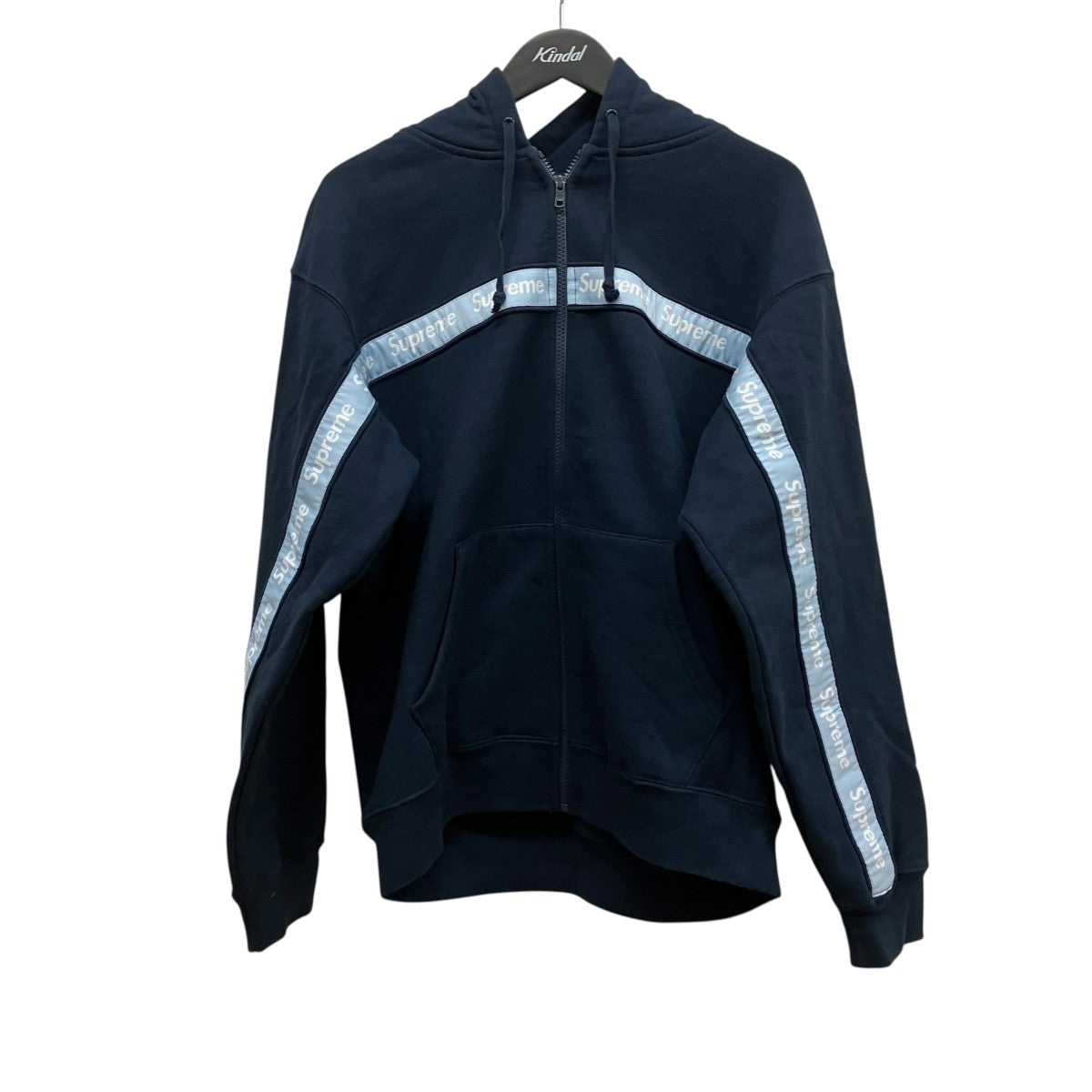 19AWText Stripe Hooded Sweatshirtジップアップパーカー