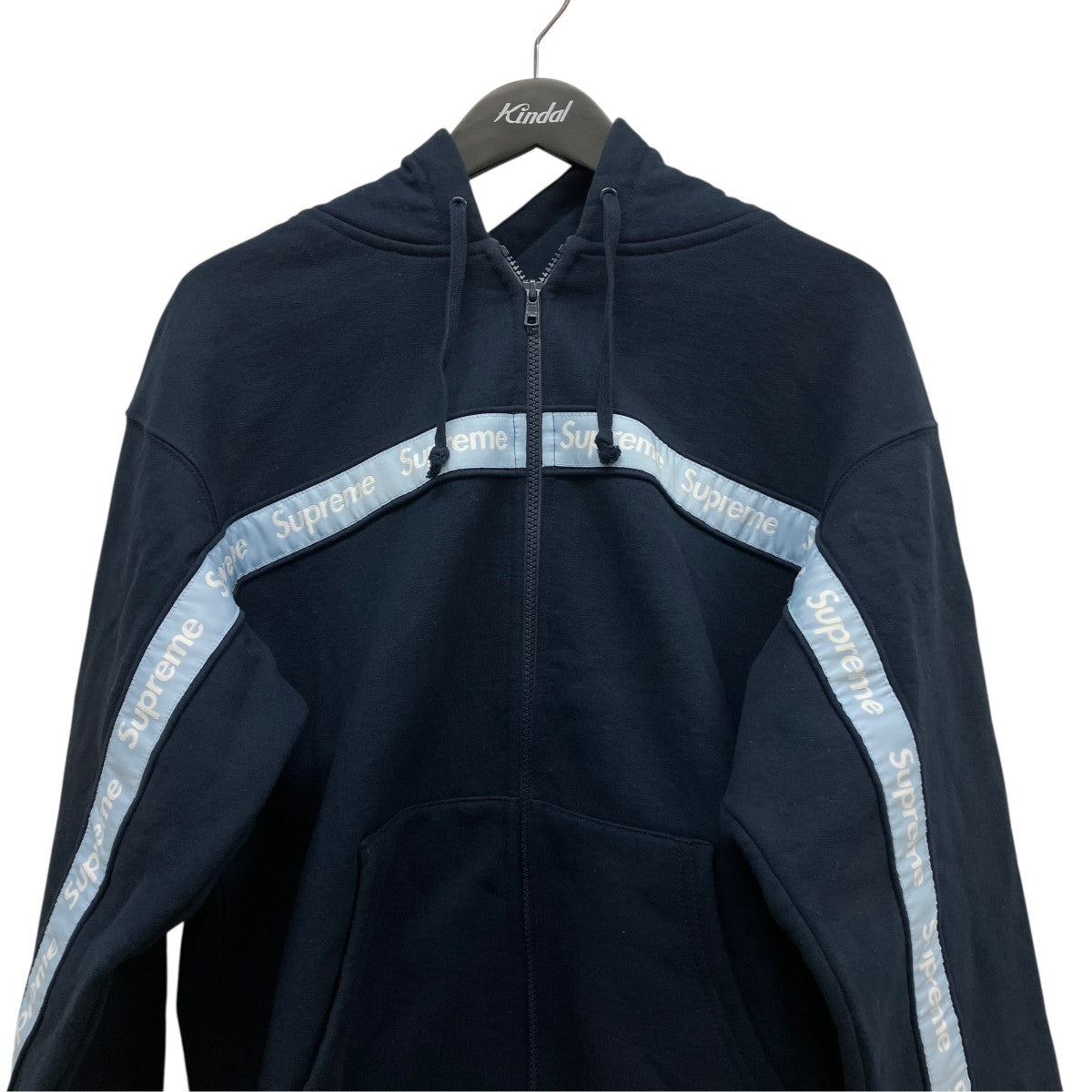 19AWText Stripe Hooded Sweatshirtジップアップパーカー