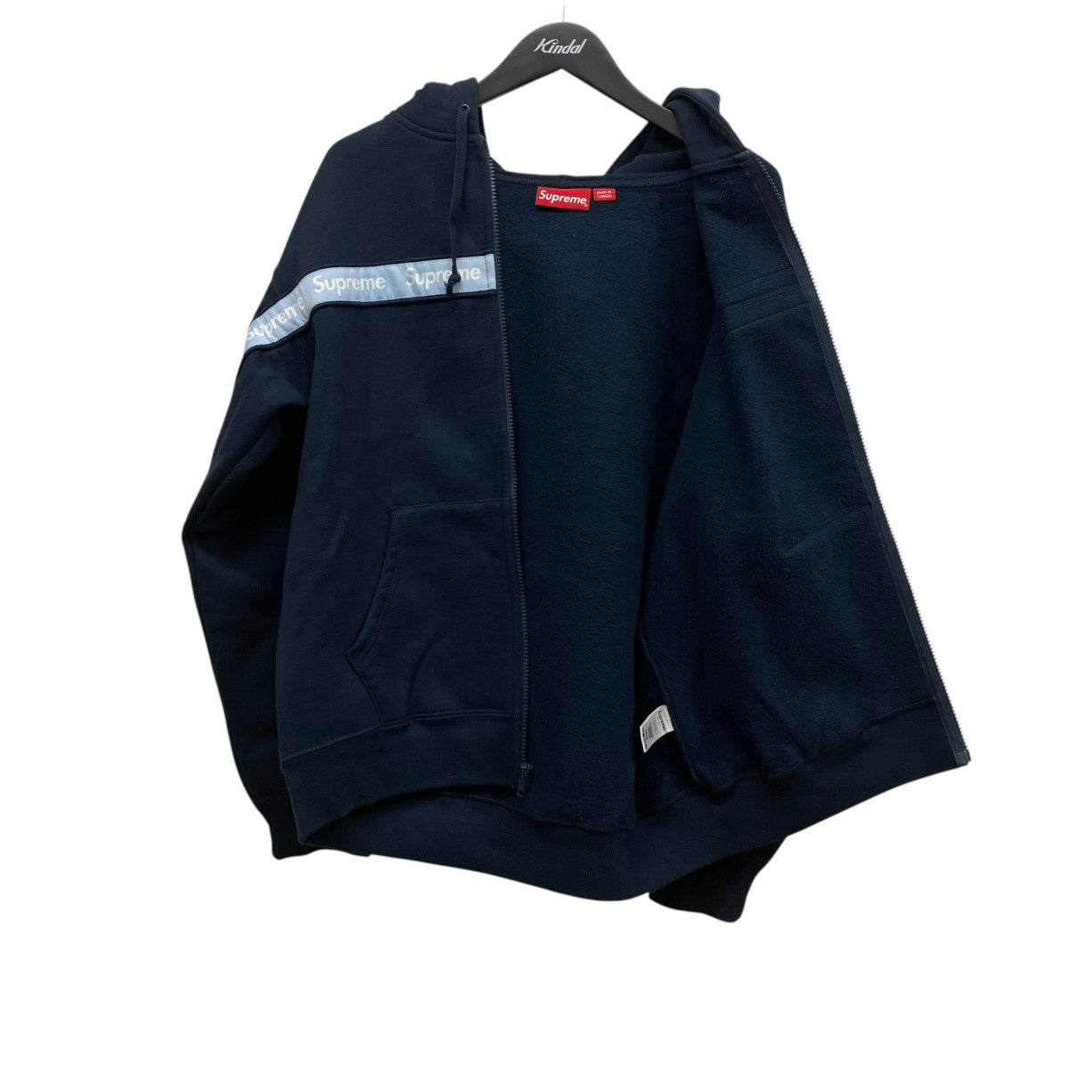 19AWText Stripe Hooded Sweatshirtジップアップパーカー