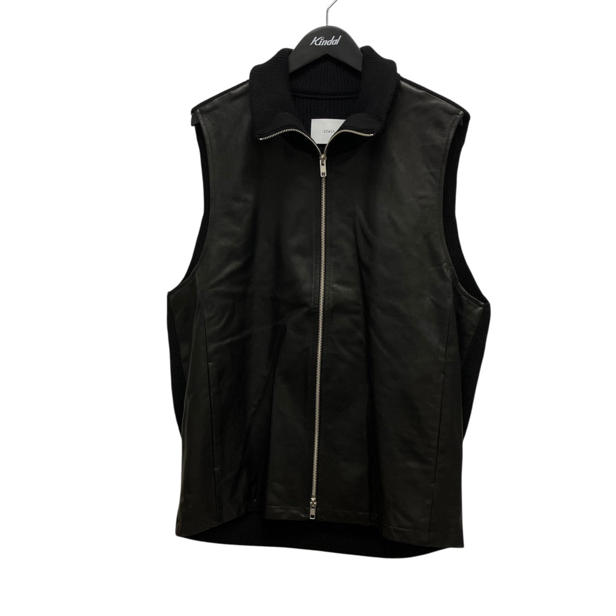 Leather Combination Drivers Knit Zip Vestレザー切り替えジップアップニットベストST.738