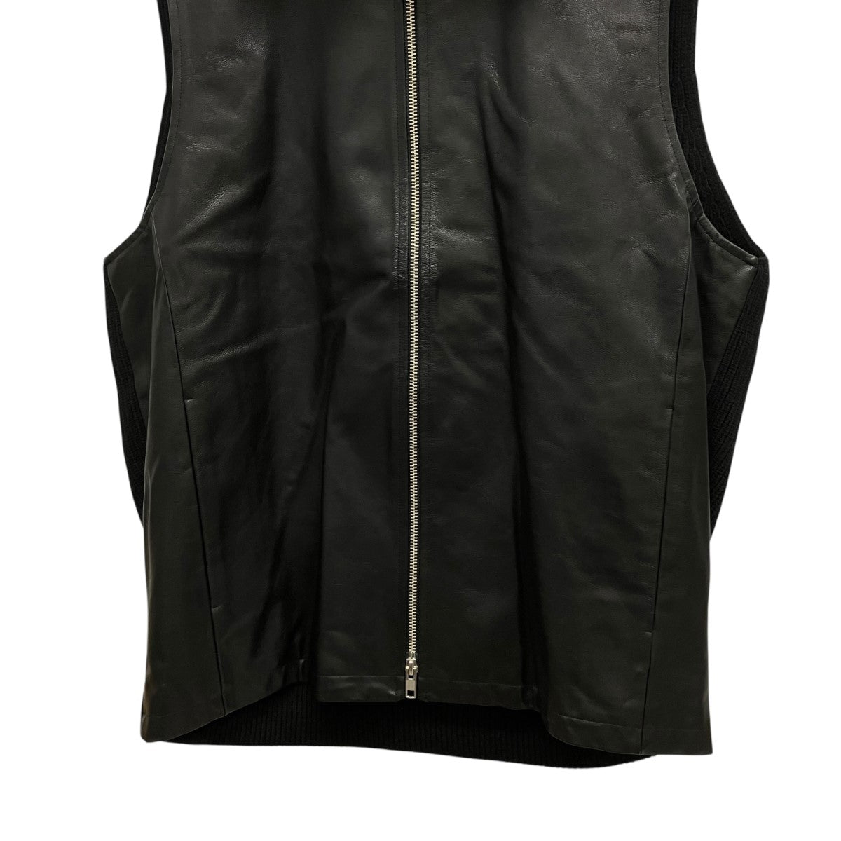 Leather Combination Drivers Knit Zip Vestレザー切り替えジップアップニットベストST.738