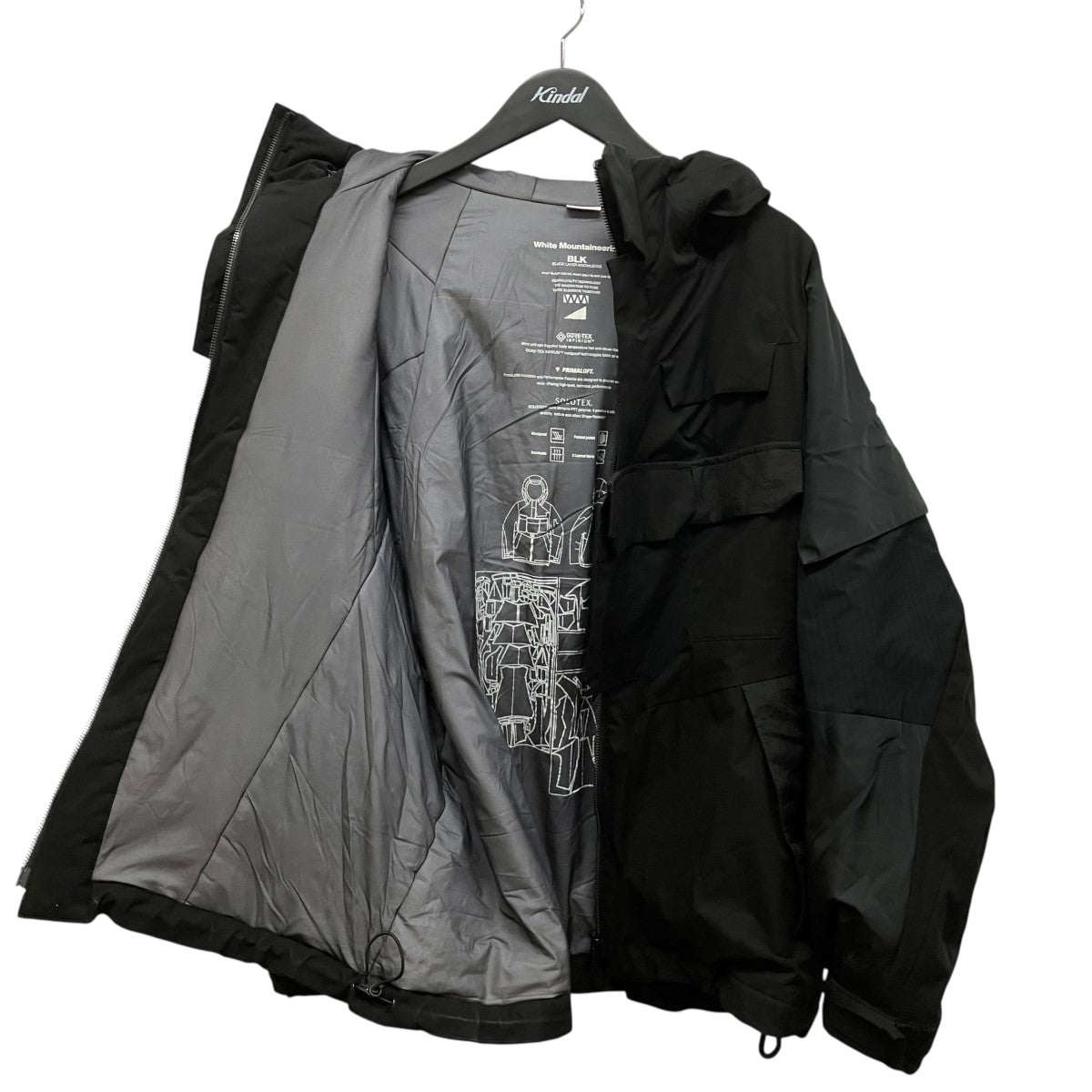 WHITE MOUNTAINEERING ELIMINATOR GORE-TEX INFINIUM PRIMALOFT HOODED JACKET BLACKフーデッド中綿ジャケットBK2273210 古着・中古-3枚目のアイテム画像