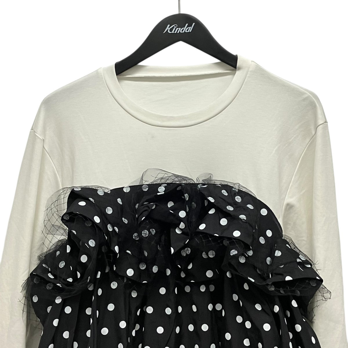 MAISON SPECIAL 異素材コンビフリルニットトップスドット柄フリルドッキングロンTシャツ21252415808 古着・中古-3枚目のアイテム画像