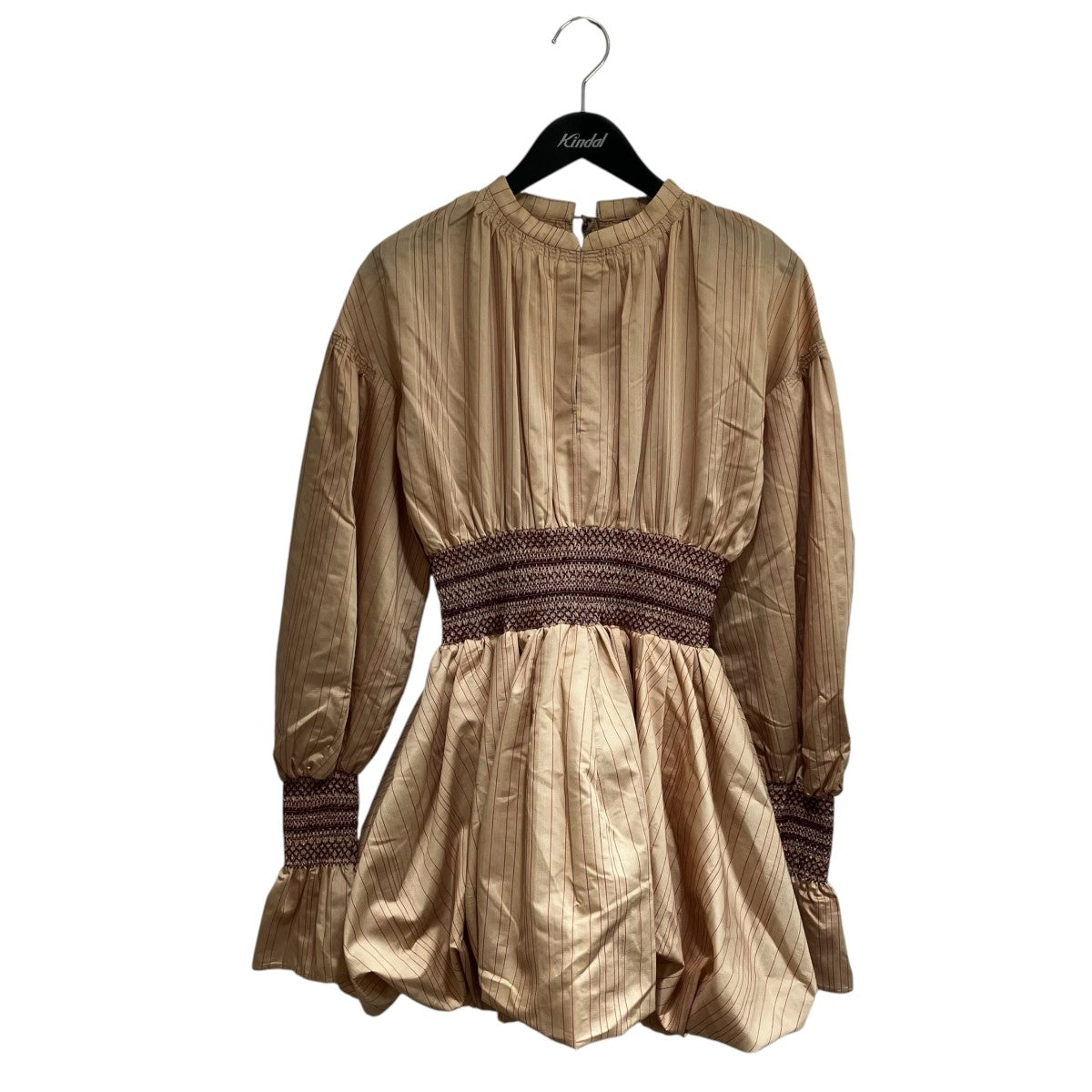 CLANE SMOCKING STRIPE TOPSストライプミニワンピース16122-4012 古着・中古-1枚目のアイテム画像