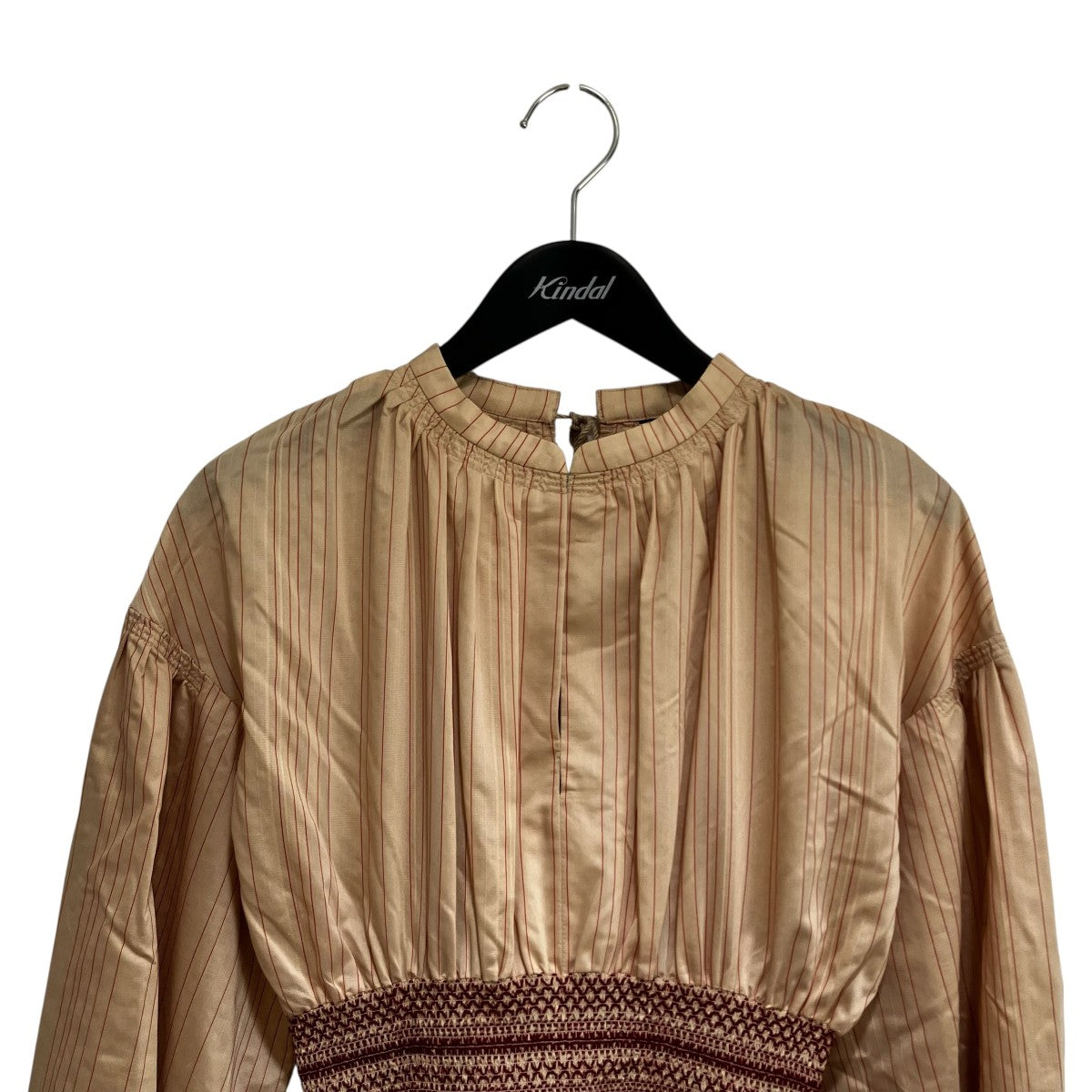 CLANE SMOCKING STRIPE TOPSストライプミニワンピース16122-4012 古着・中古-3枚目のアイテム画像