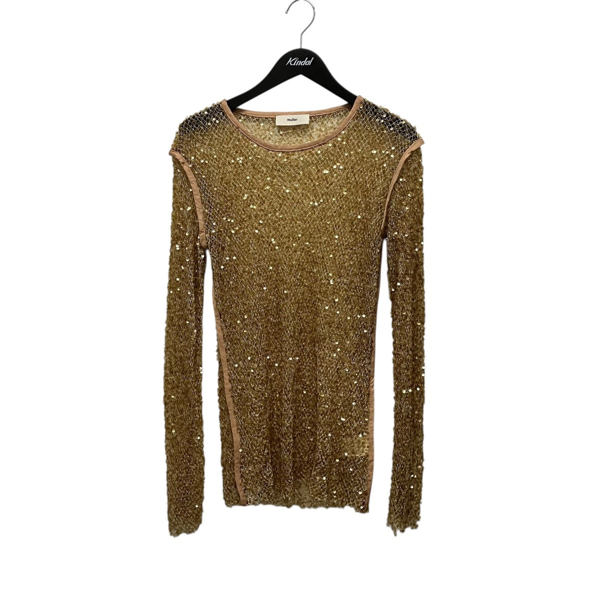 ABYSSAL LONG SLEEVEスパンコールメッシュカットソー#MLF24210