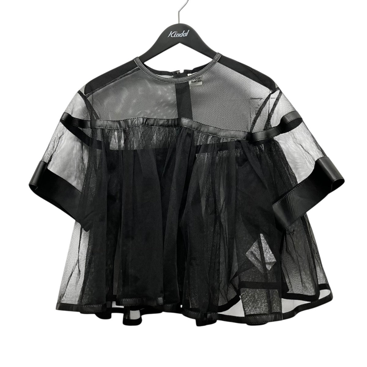 noir kei ninomiya チュールレザー切り替えブラウス3A-B009 古着・中古-1枚目のアイテム画像