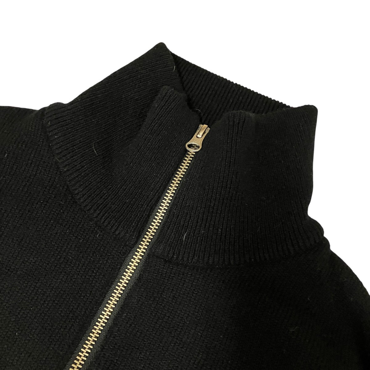 UNDECORATED WOOL TERRY ZIP SWEATERエルボーパッチジップアップニットUDF25802 古着・中古-5枚目のアイテム画像