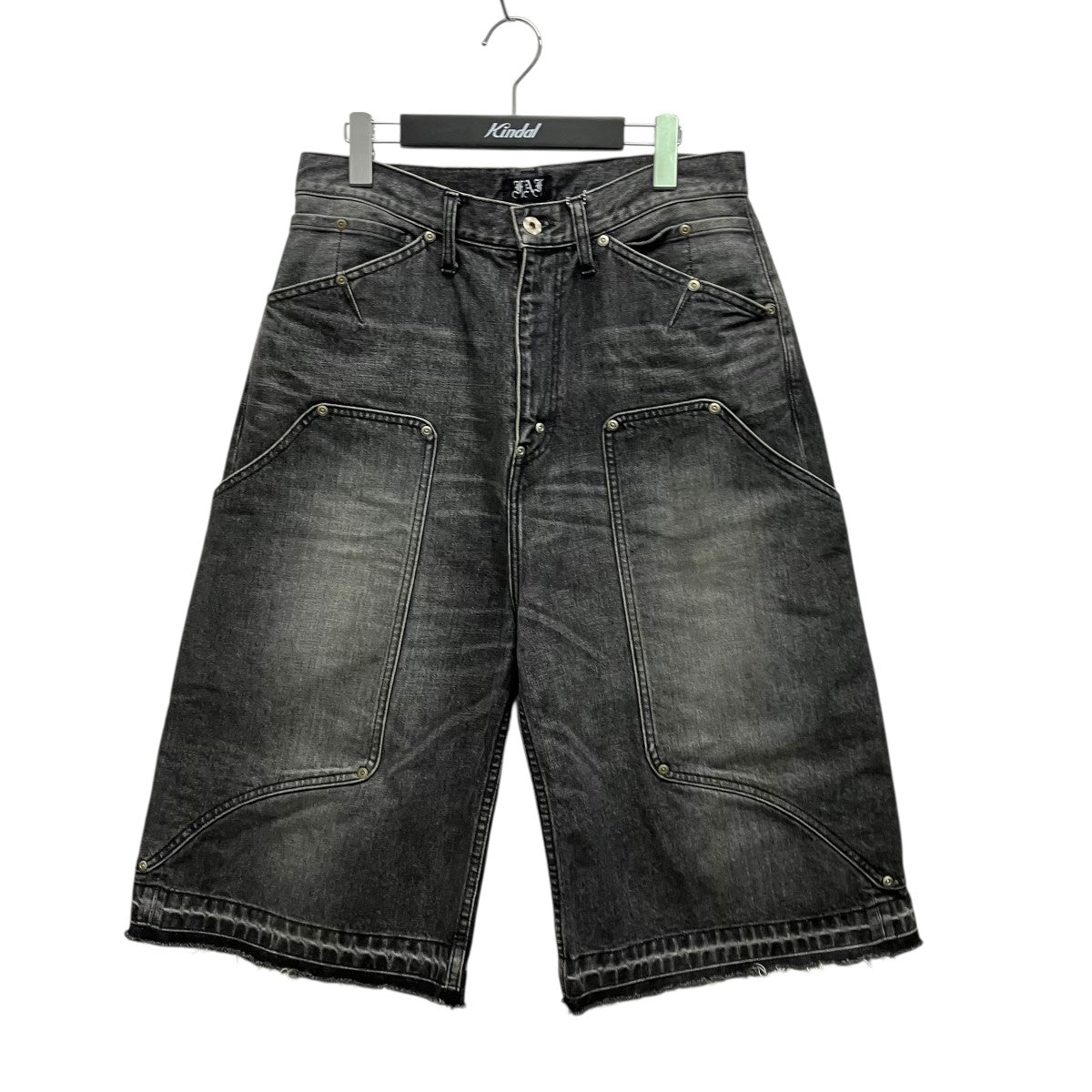 25SSNEWCOMMUNE Aged Baggy Denim Shortsダブルニーハーフデニムパンツ3121404
