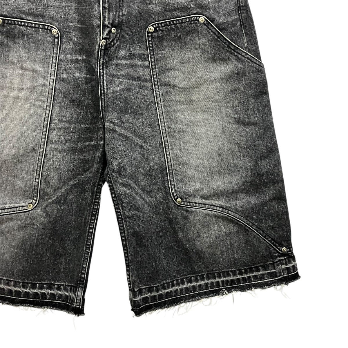 25SSNEWCOMMUNE Aged Baggy Denim Shortsダブルニーハーフデニムパンツ3121404