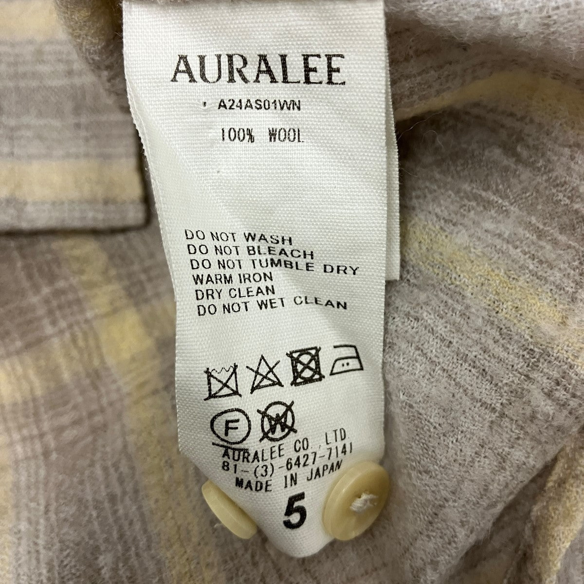 24AWAIRY WOOL CHECK SHIRTウールチェックシャツA24AS01WN